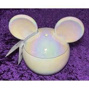 Hallmark Disney Celebration Cake Candle Iridescent Mickey Mouse Icon Ceramic Jar